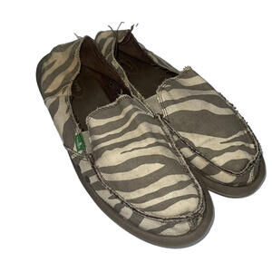 Sanuk Women’s Casual Slip on Shoes Zebra Print Size 8